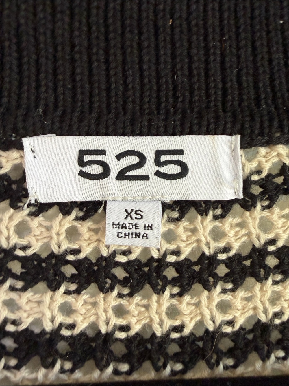 525 America Black Cream Striped Collared Coastal Polo Sweater - Picture 7 of 10